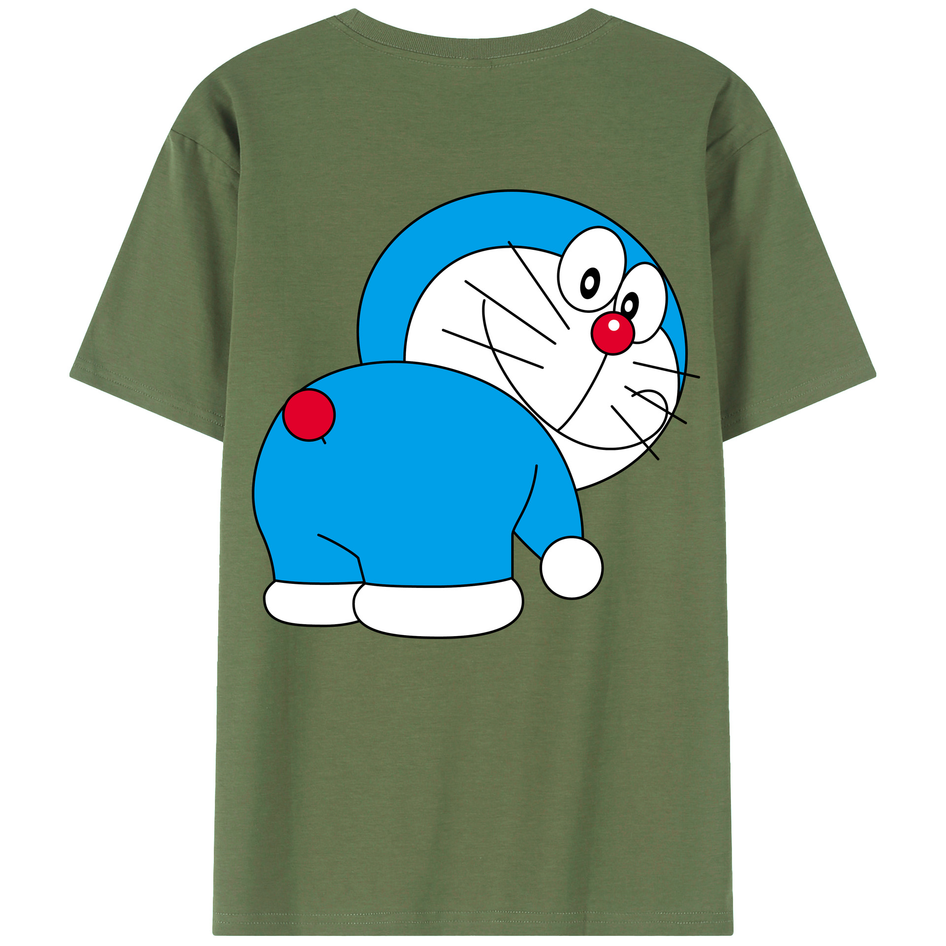 （画像用） ドラえもん Doraemon 綿100％ メンズ半袖Tシャツ（バックプリント） 通気性
